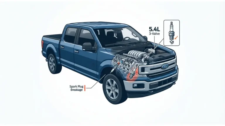 5.4 3-valve engine with a broken two-piece spark plug during removal