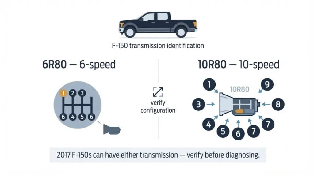 F150 10R80 versus 6R80 transmission identification