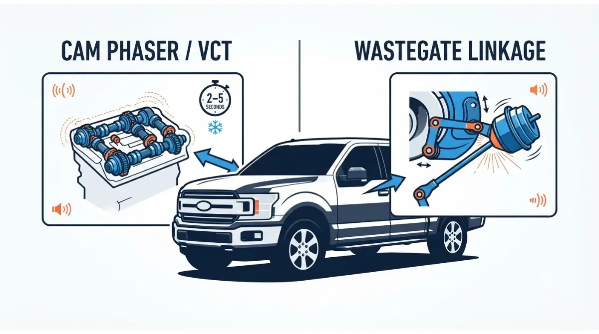 cam phaser vs wastegate rattle diagnosis on Ford F-150 EcoBoost