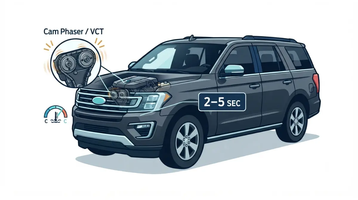 Expedition cold start rattle and cam phaser illustration