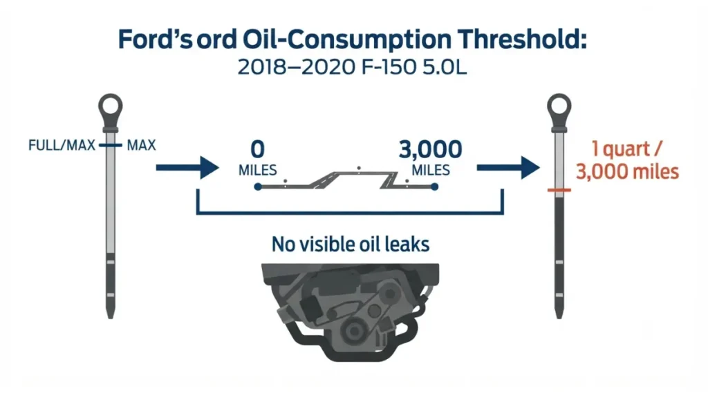 Ford F-150 5.0L Burning Oil threshold of 1 quart per 3,000 miles