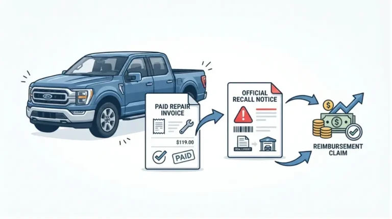 Reimbursement for a paid F-150 repair after a recall notice