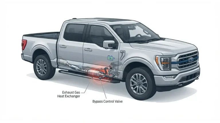 PowerBoost F-150 showing the exhaust gas heat recovery system and coolant spigot problem