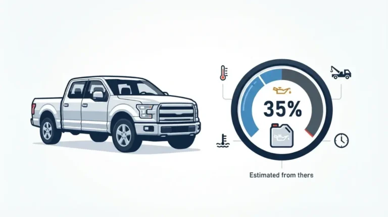 Oil Life percentage gauge on a vehicle dashboard showing estimated remaining engine oil service life.